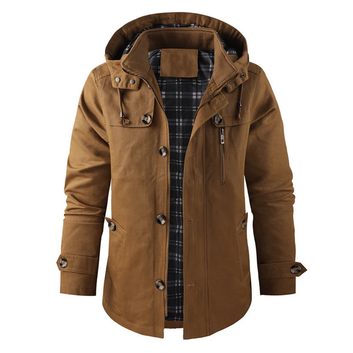 Stylische Herren-Winterjacke mit Kapuze – Warm und wetterfest