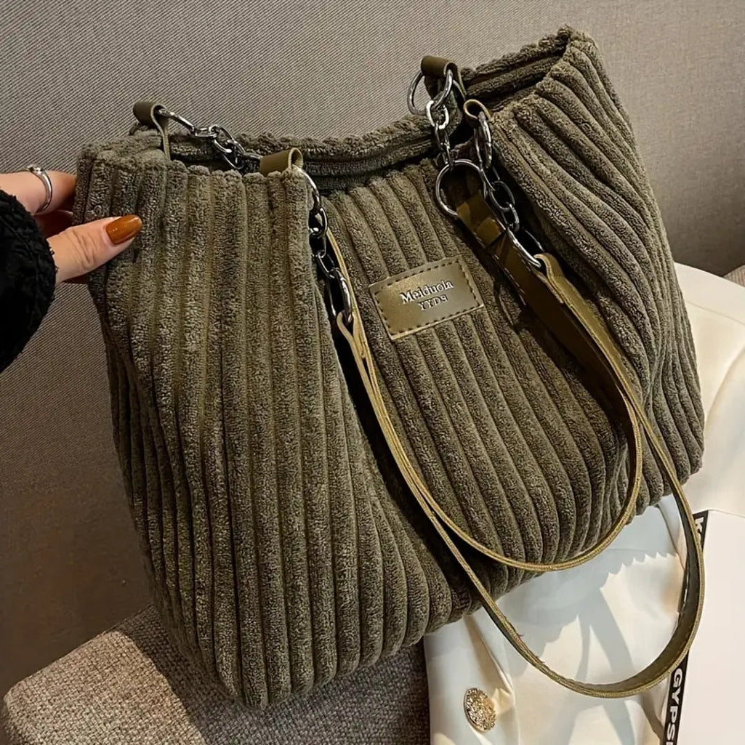 Corduroy Kordelzugtasche für Damen – Stilvolle und Praktische Umhängetasche aus Premium-Cordstoff