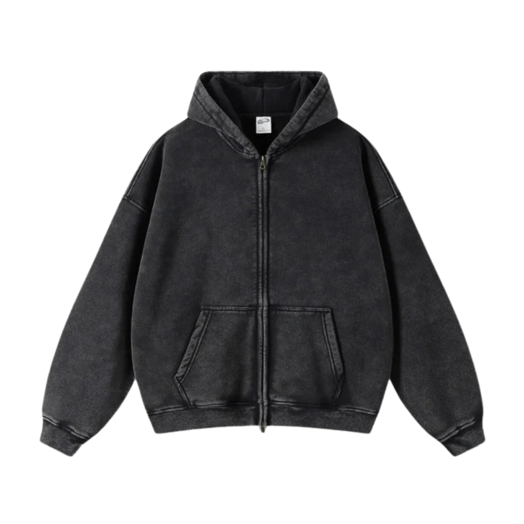 Oversized Heavyweight Zip Hoodie für Männer – Warm, robust und stilvoll