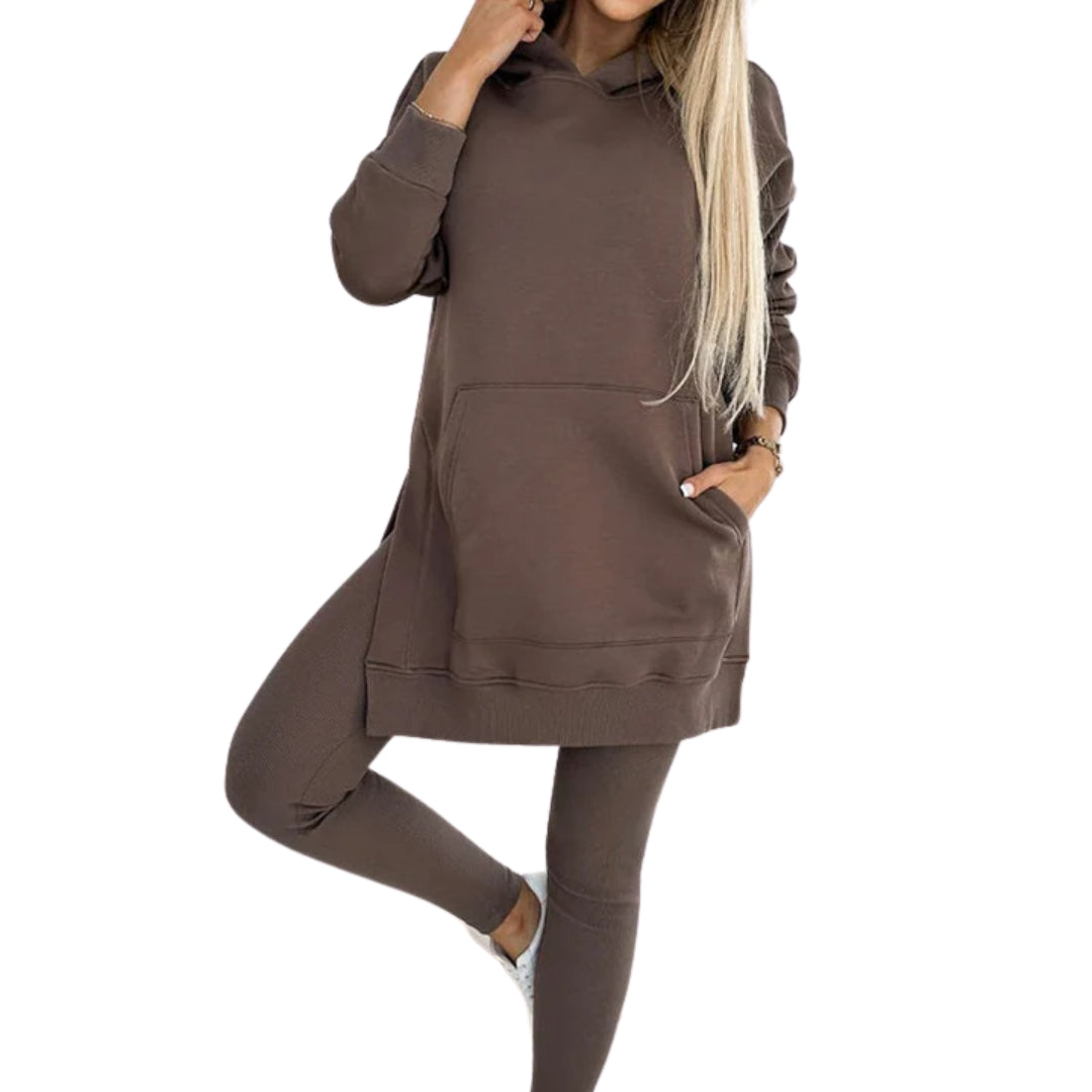 Zweiteiliger Jogginganzug für Damen mit Kapuzenpullover und Leggings