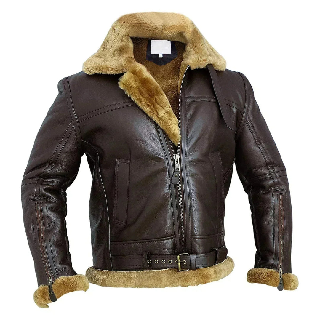 Shearling-Lederjacke für Herren – Robuster Stil und zeitlose Eleganz