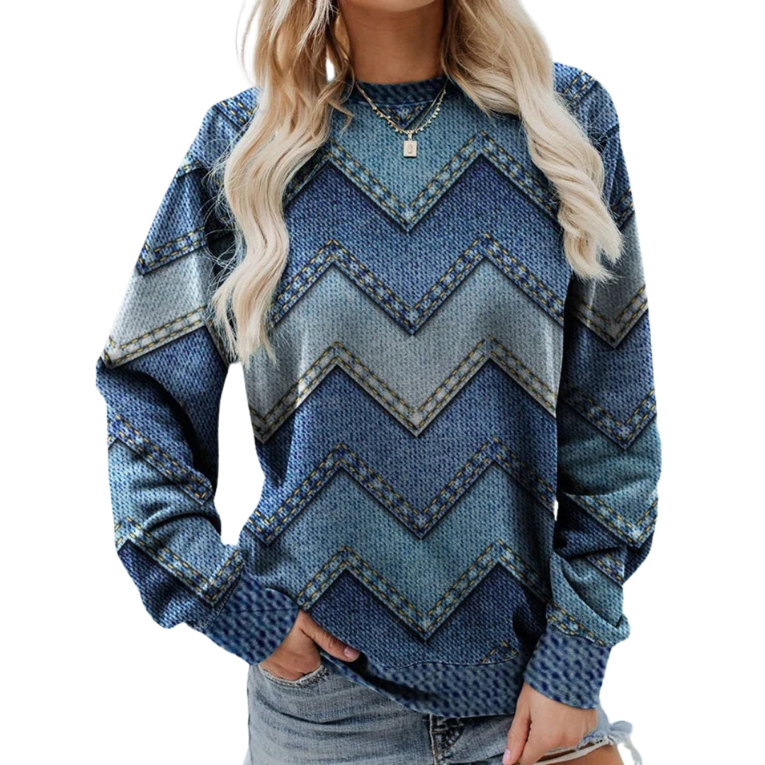 Pullover mit geometrischem Muster für Frauen