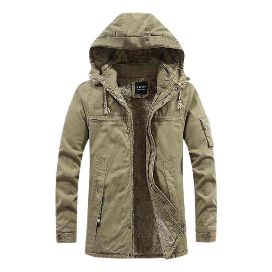 Warme Herren-Winterjacke mit Kapuze