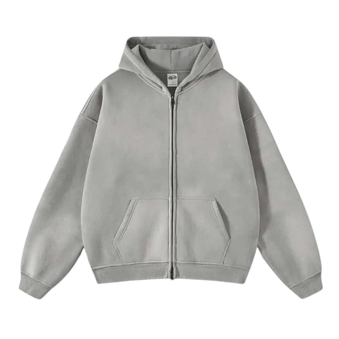 Oversized Heavyweight Zip Hoodie für Männer – Warm, robust und stilvoll