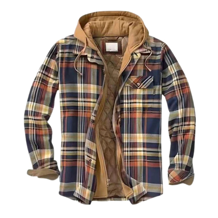 Dicke Herren-Flanelljacke mit mehrfarbigem Karomuster – Stylisch und funktional