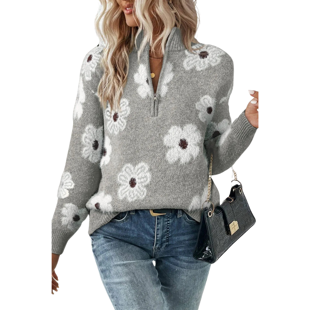 Stilvoller und komfortabler Blumen-Pullover für Frauen – Ideal für jeden Anlass