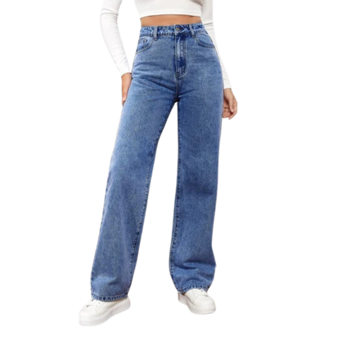 Lässige Denim Baggy Hosen für Frauen – Trendy und bequem