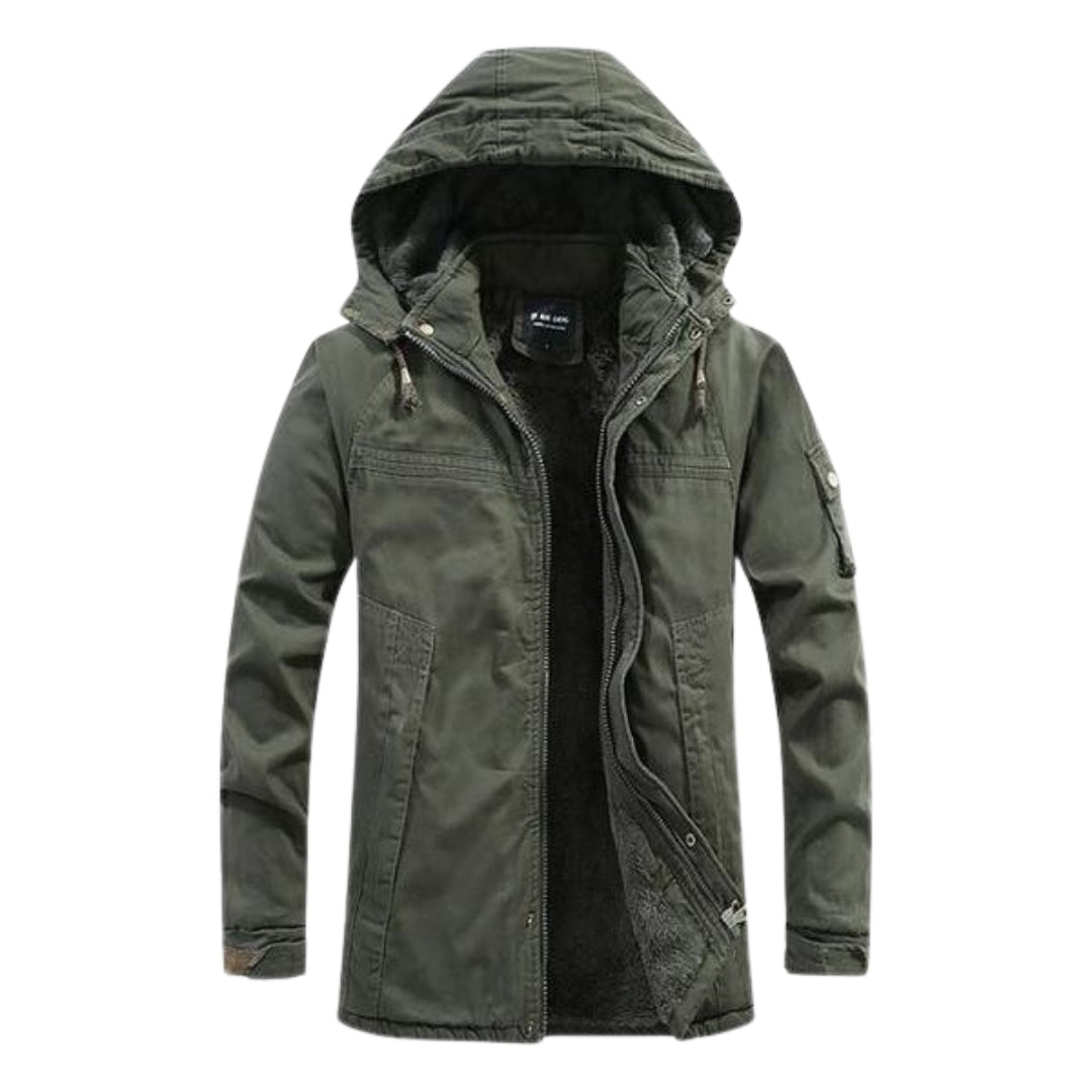 Warme Herren-Winterjacke mit Kapuze