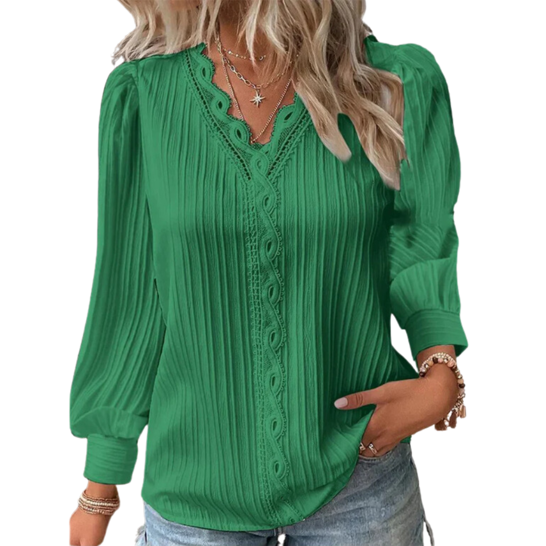 Chiffonbluse mit Spitzendetails: Eleganz und Komfort vereint