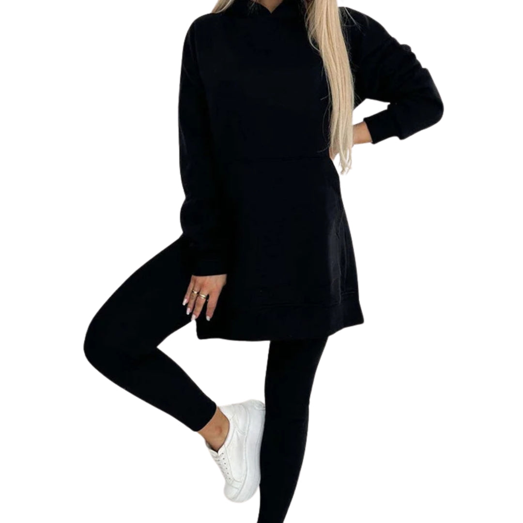 Zweiteiliger Jogginganzug für Damen mit Kapuzenpullover und Leggings