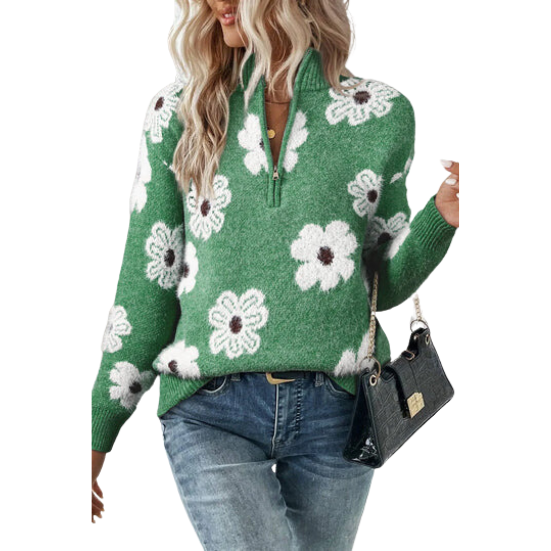 Stilvoller und komfortabler Blumen-Pullover für Frauen – Ideal für jeden Anlass