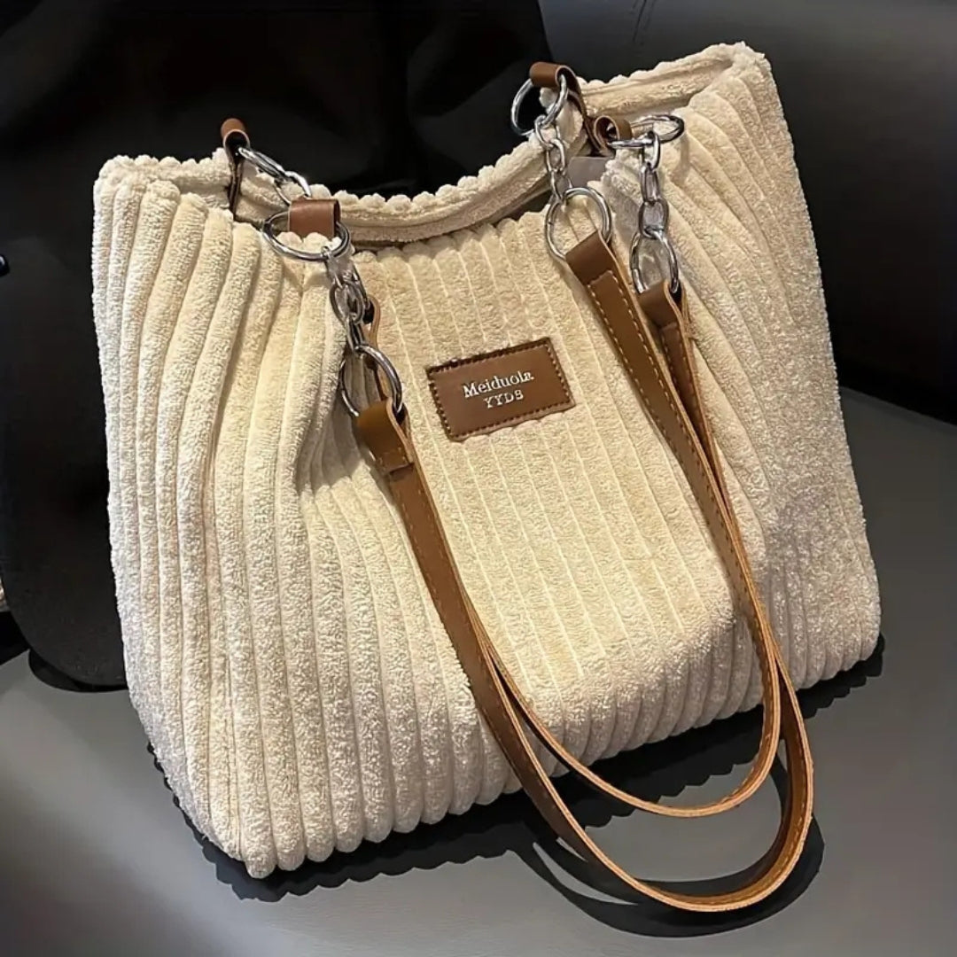 Corduroy Kordelzugtasche für Damen – Stilvolle und Praktische Umhängetasche aus Premium-Cordstoff