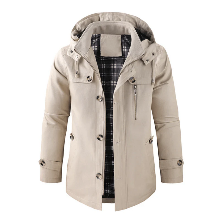 Stylische Herren-Winterjacke mit Kapuze – Warm und wetterfest