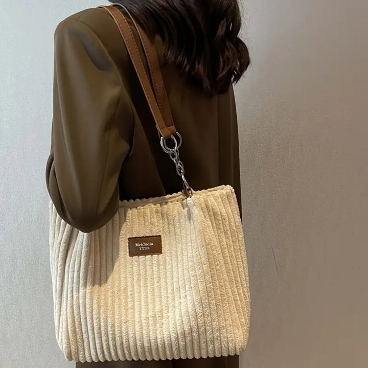 Corduroy Kordelzugtasche für Damen – Stilvolle und Praktische Umhängetasche aus Premium-Cordstoff