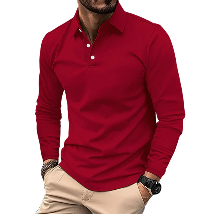 Lässiges Poloshirt Mit Langen Ärmeln für Männer