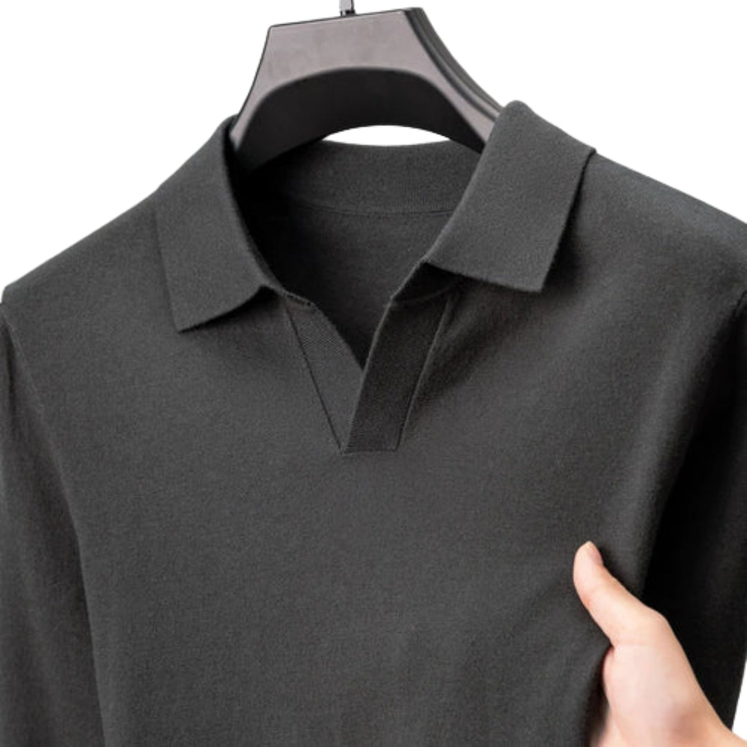 Luxus-Poloshirt aus hochwertigem Material für Männer – Eleganz und Wärme vereint