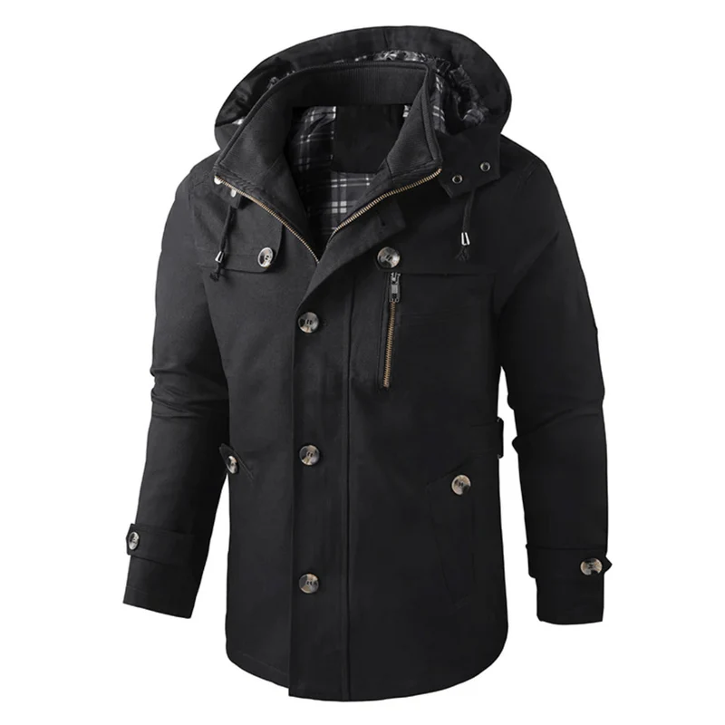 Stylische Herren-Winterjacke mit Kapuze – Warm und wetterfest