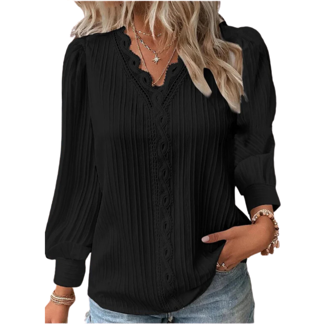 Chiffonbluse mit Spitzendetails: Eleganz und Komfort vereint