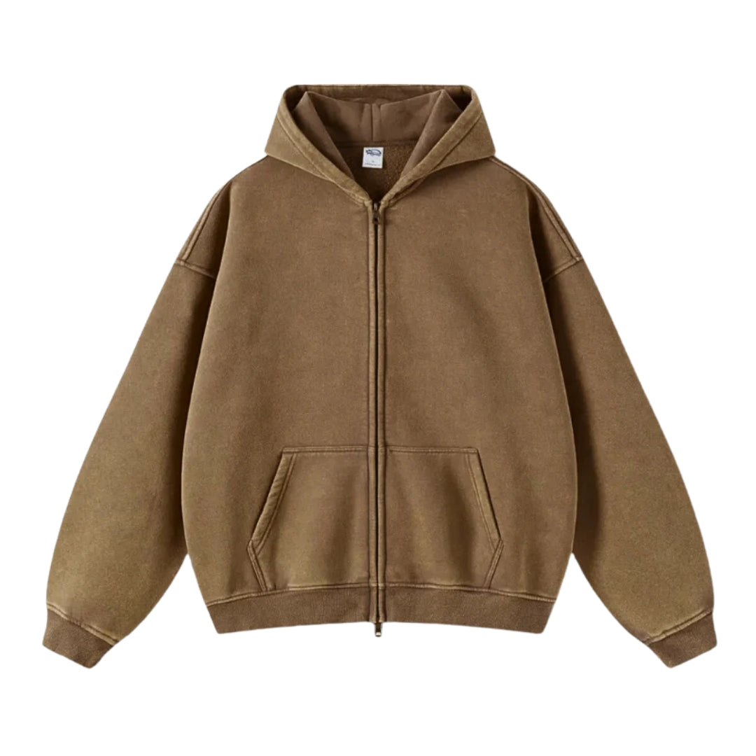 Oversized Heavyweight Zip Hoodie für Männer – Warm, robust und stilvoll