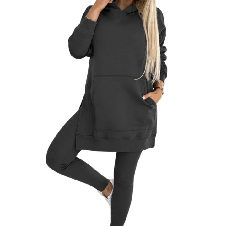 Zweiteiliger Jogginganzug für Damen mit Kapuzenpullover und Leggings