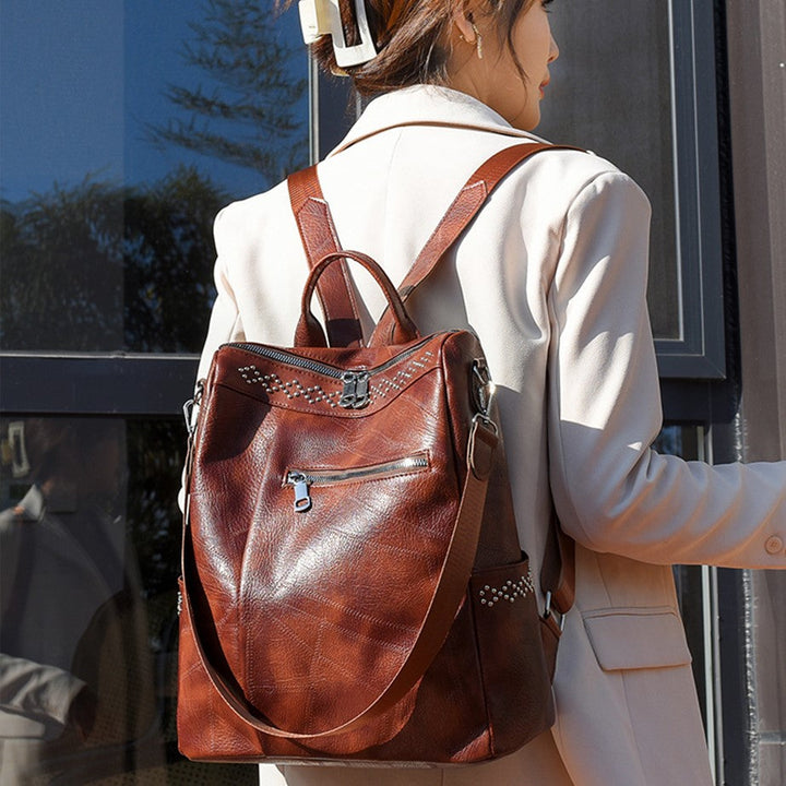 Vintage Leder Rucksack Für Frauen