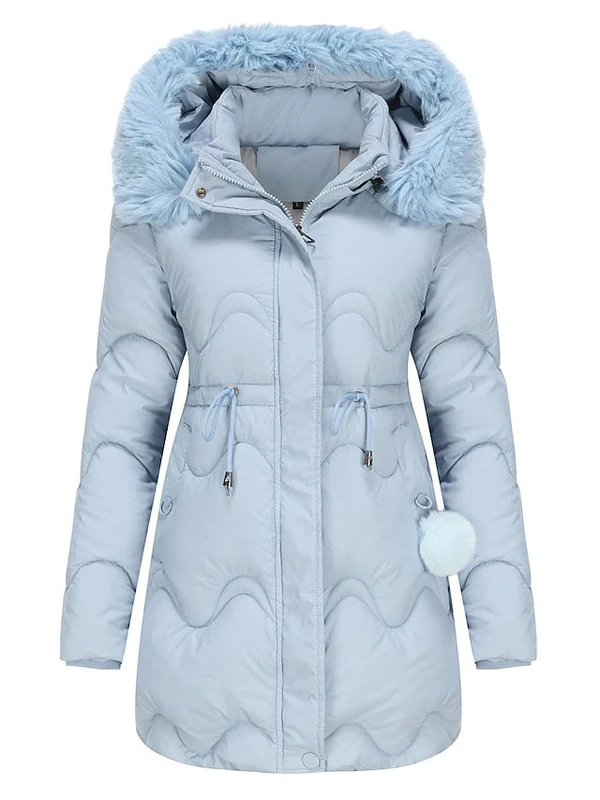 Luxuriöse Damen-Winterjacke mit Pelzkragen – Perfekt für kalte Tage