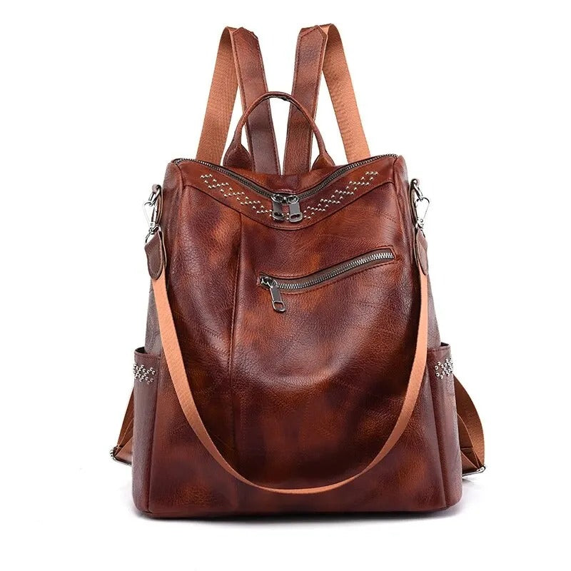 Vintage Leder Rucksack Für Frauen