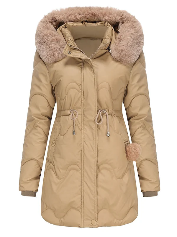 Luxuriöse Damen-Winterjacke mit Pelzkragen – Perfekt für kalte Tage